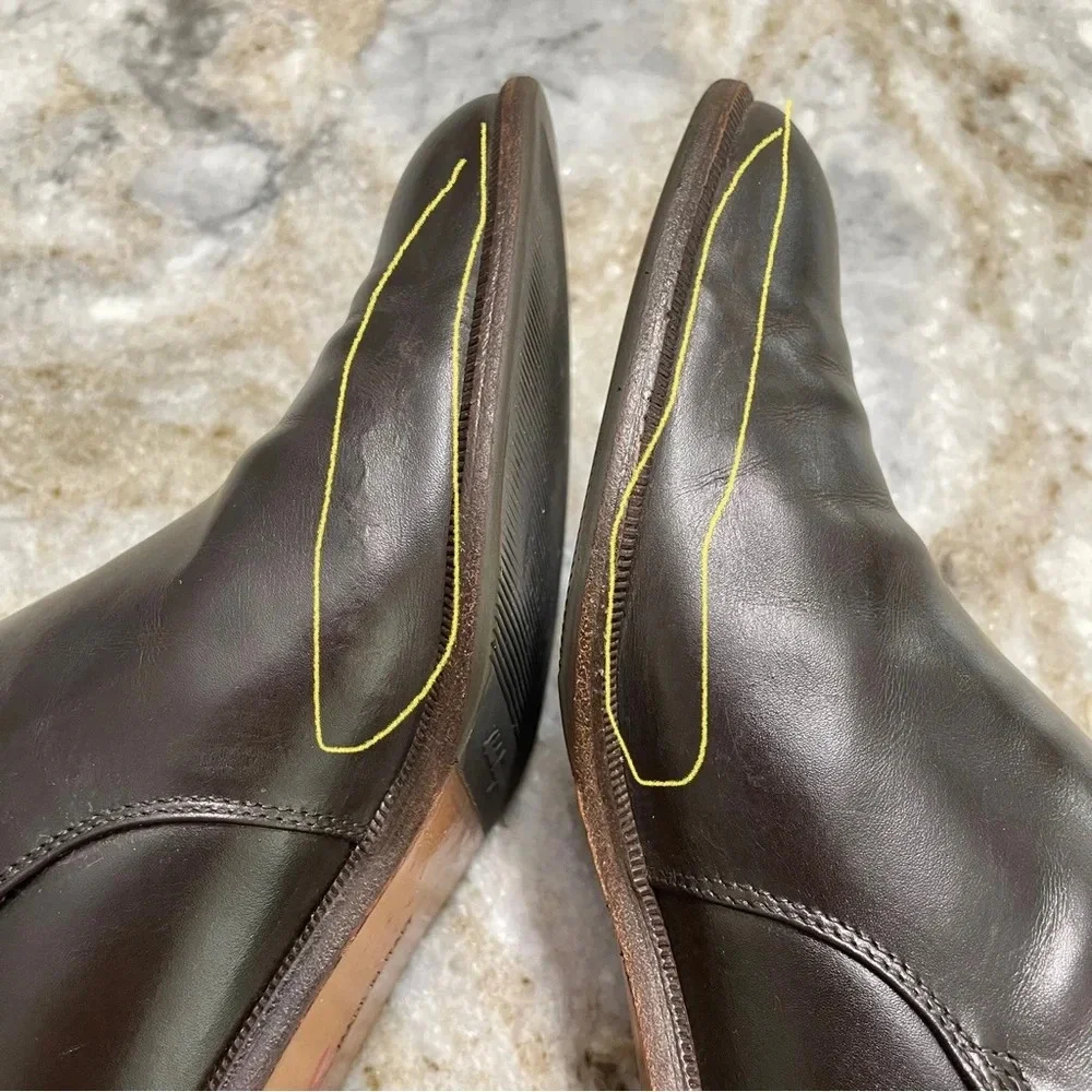 Salvatore Ferragamo Brown Leather Ankle Heeled Boots Size 6B Gold Buckle Detail